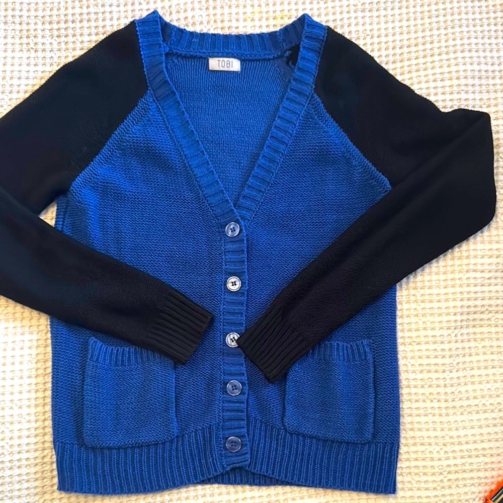 TOBI Blue and Black Sweater
